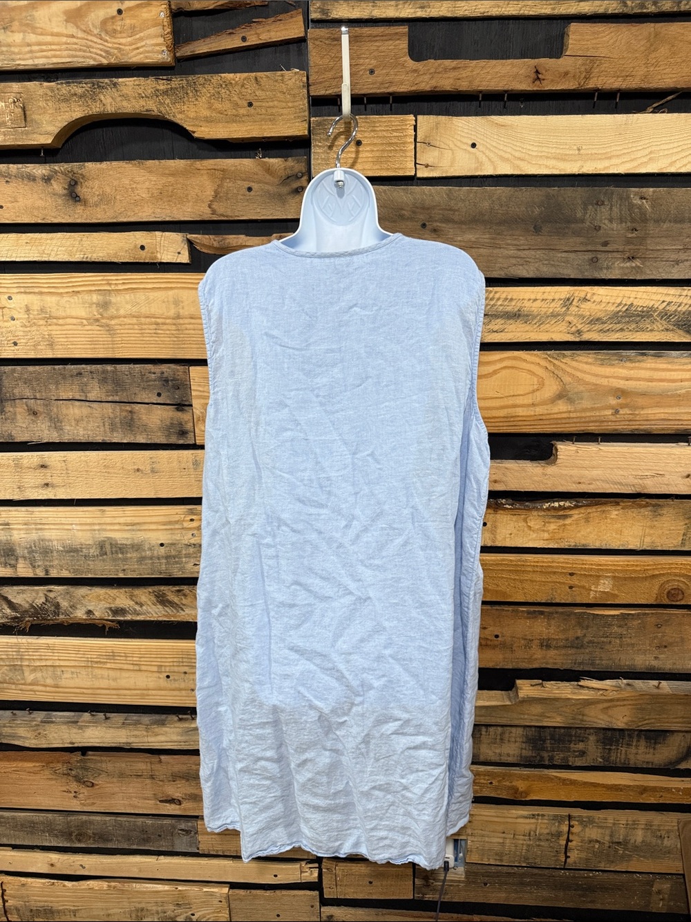 J. Jill Love 100% Linen Blue White Beaded Embroidered Boho Coastal Dress 3X - Picture 6 of 9